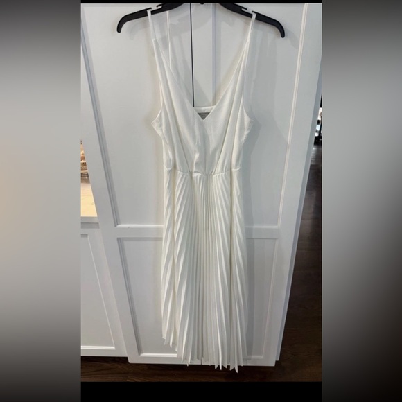 AllSaints Leia Harley Pleated Midi Slip Dress Cream Ivory Size Small NWOT - Picture 6 of 12